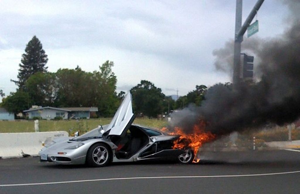 McLaren F1 catches fire due to lack of use