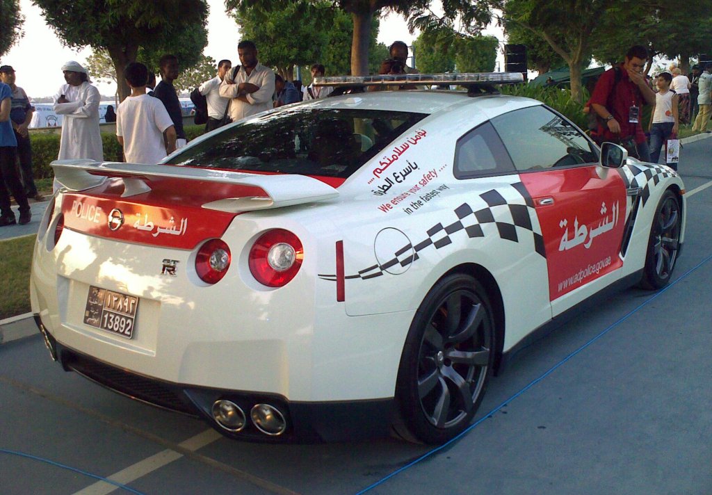 Nissan GTR Abu Dhabi police car F1 showpiece Drive Arabia