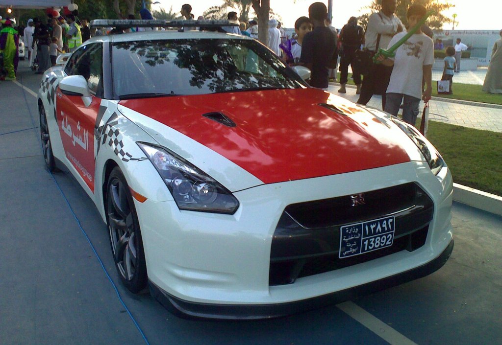 Nissan GT-R Abu Dhabi police car F1 show-piece