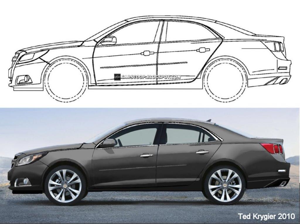 Chevrolet Malibu 2012 design sketches leaked