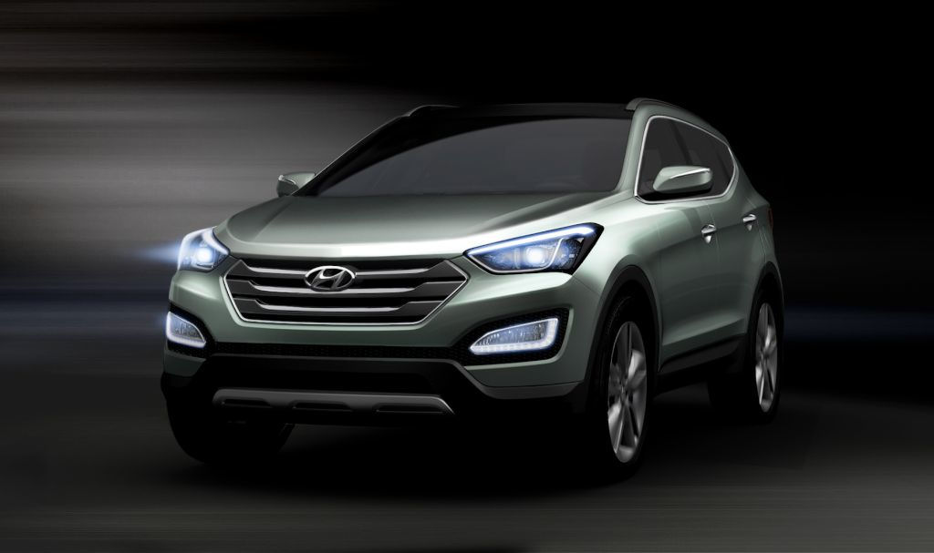 Hyundai Santa Fe 2013 sketches revealed on Twitter