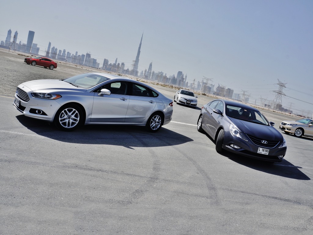 2014 Ford Fusion: We test its Stand-Out driving-safety tech vs Camry, Sonata, Accord & Mazda6