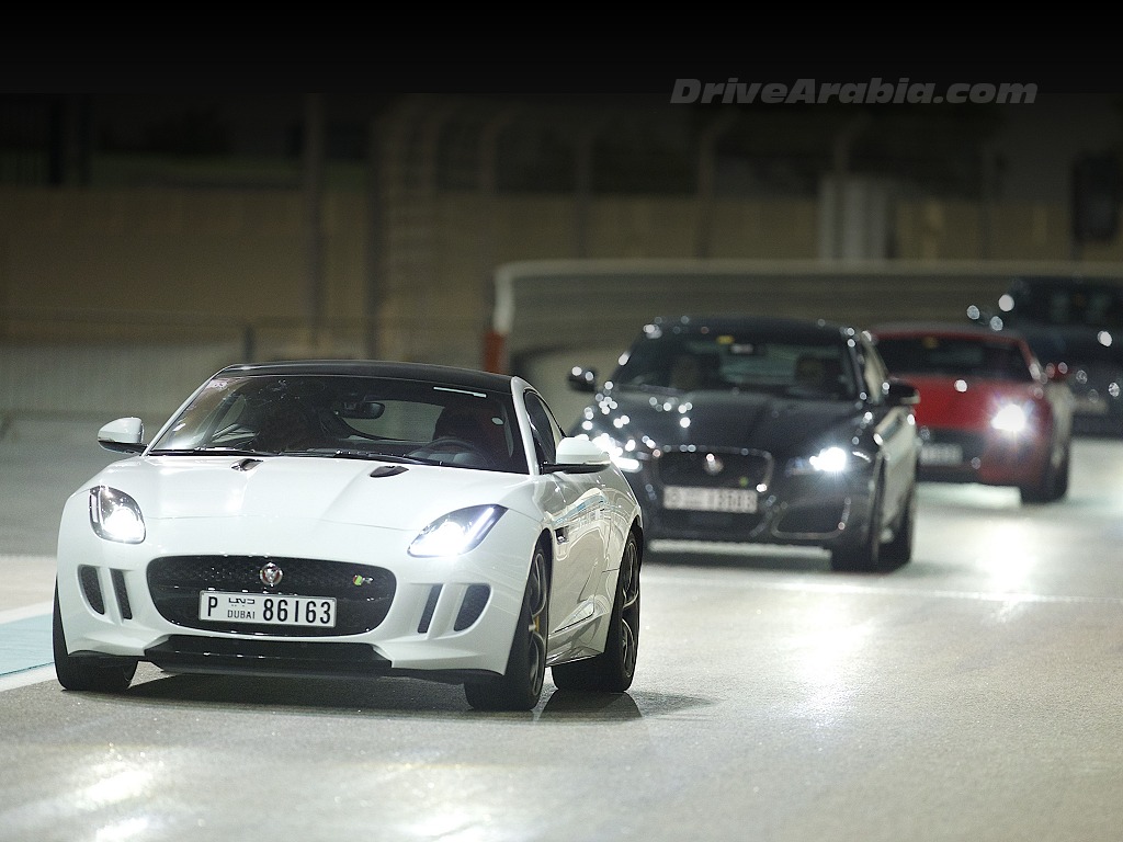 First drive: 2015 Jaguar F-Type R, F-Type V6, XJ and XF-RS at Yas Marina Abu Dhabi UAE