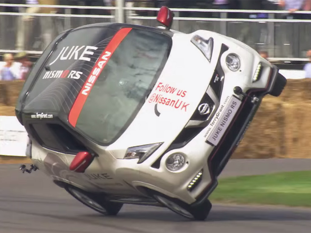 World record for driving on two wheels with Nissan Juke RS. Really? (video)