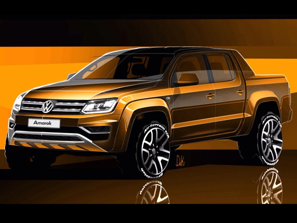 Facelifted 2017 Volkswagen Amarok sketches "leaked"
