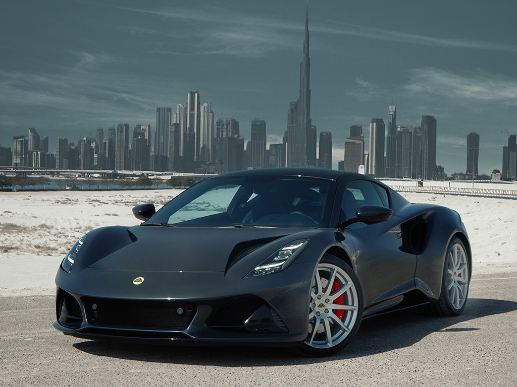 2022 Lotus Emira presented in the UAE in Global Tour Drive Arabia